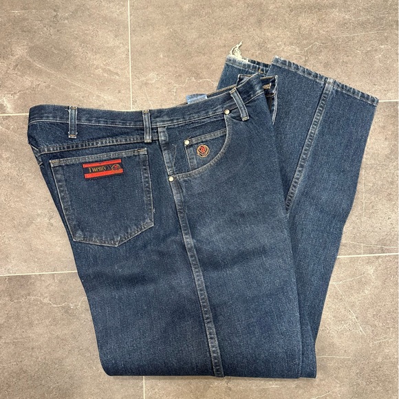 Wrangler 20X starched denim jeans dark Wash cowboy western pressed 38x32 rodeo - Picture 7 of 8